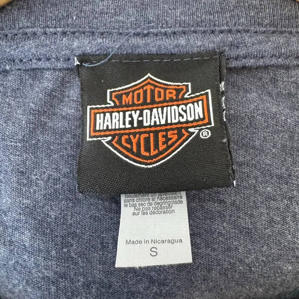 Harley Davidson Long Sleeve Tee Shirt Women’s Size Small Gray Graphic Biker Top